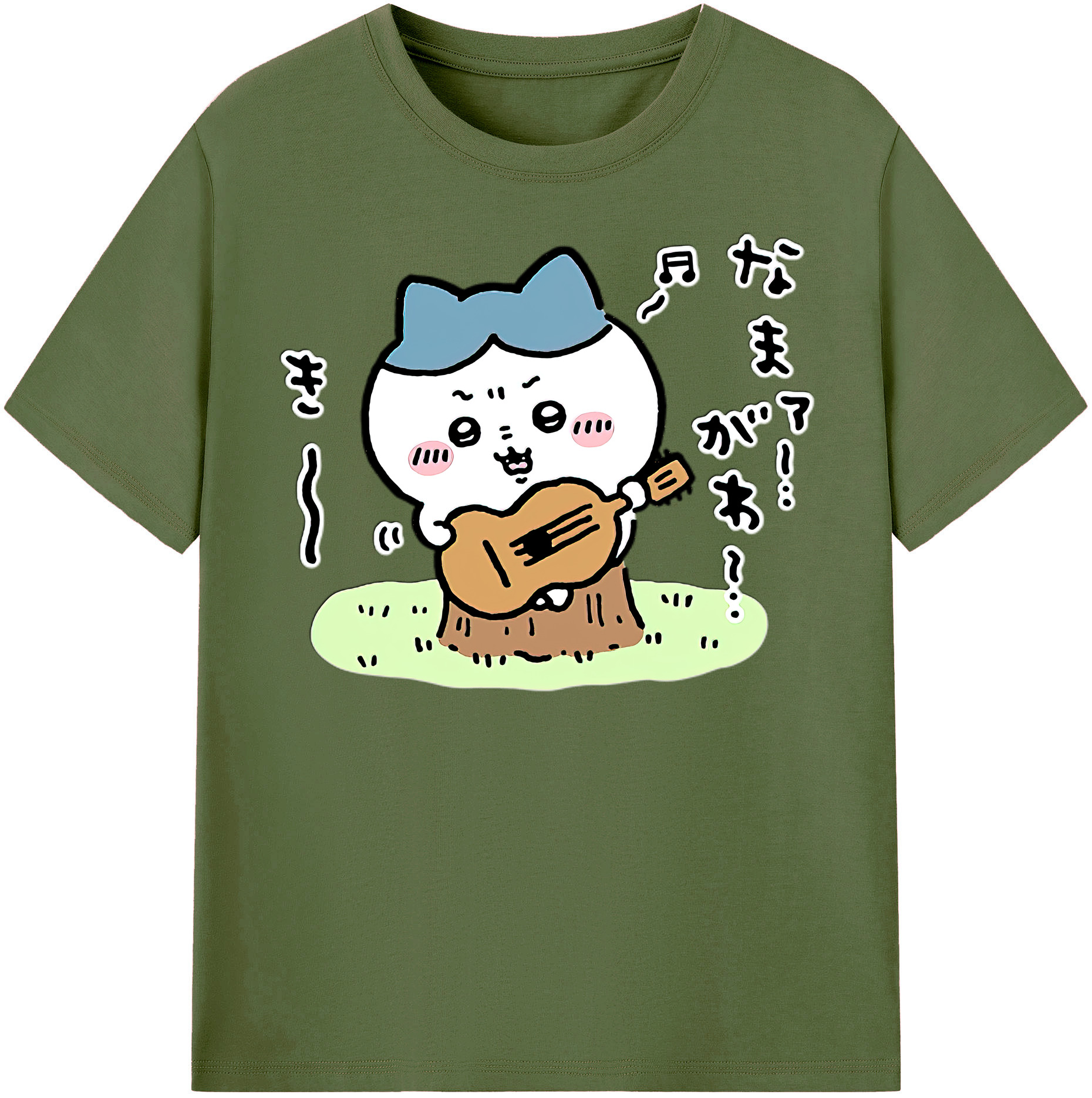 （画像用） ちいかわ ハチワレ Chii-kawa hachiware 綿100％半袖Tシャツ（フロントプリント）